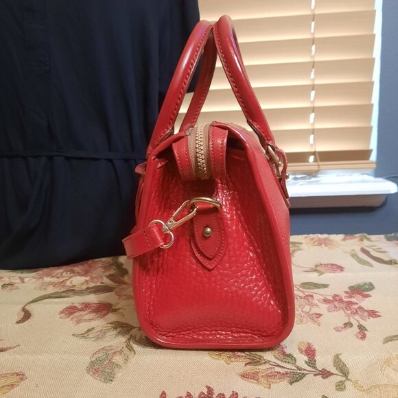 SOLD! Dooney & Bourke Red Leather Satchel Vintage All Weather Leather - Picture 8 of 16